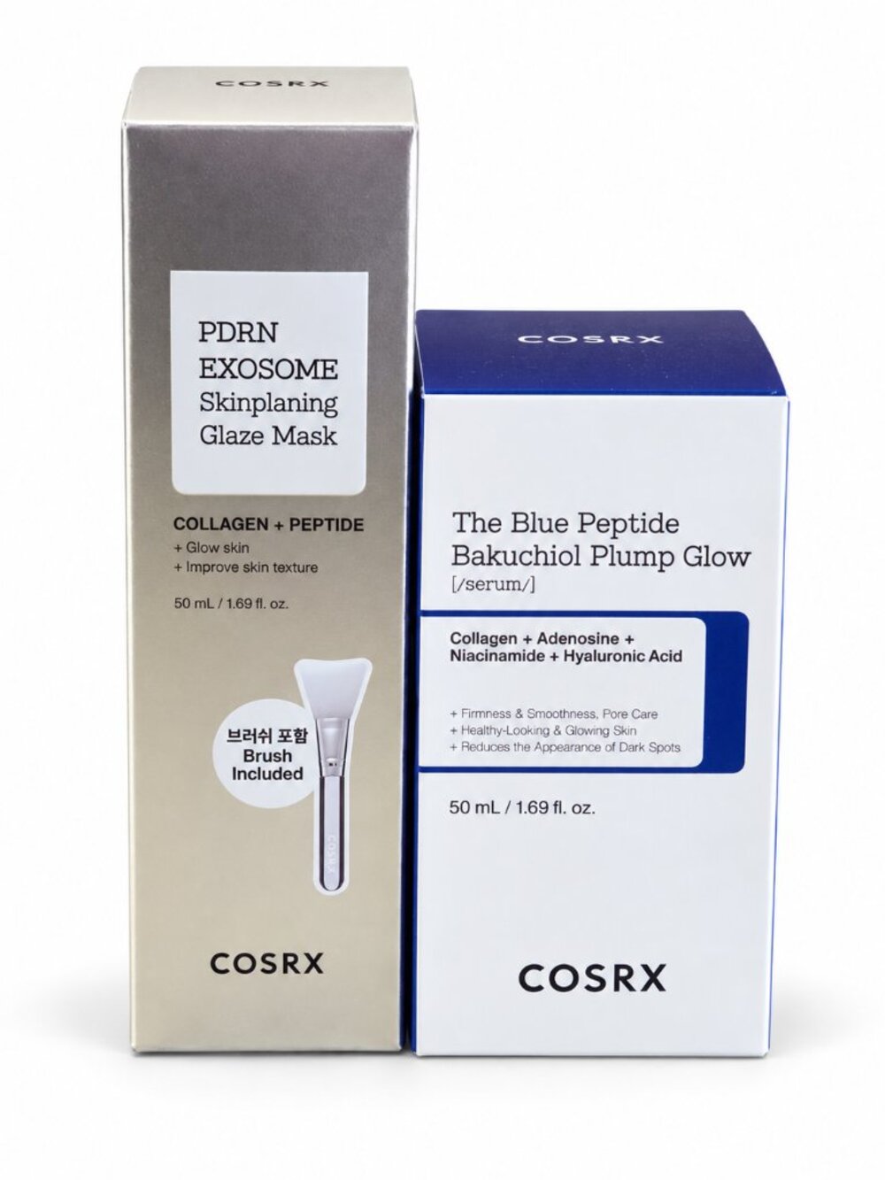 COSRX PDRN Exosome Glaze Mask + Blue Peptide Bakuchiol Plump Glow Serum Set